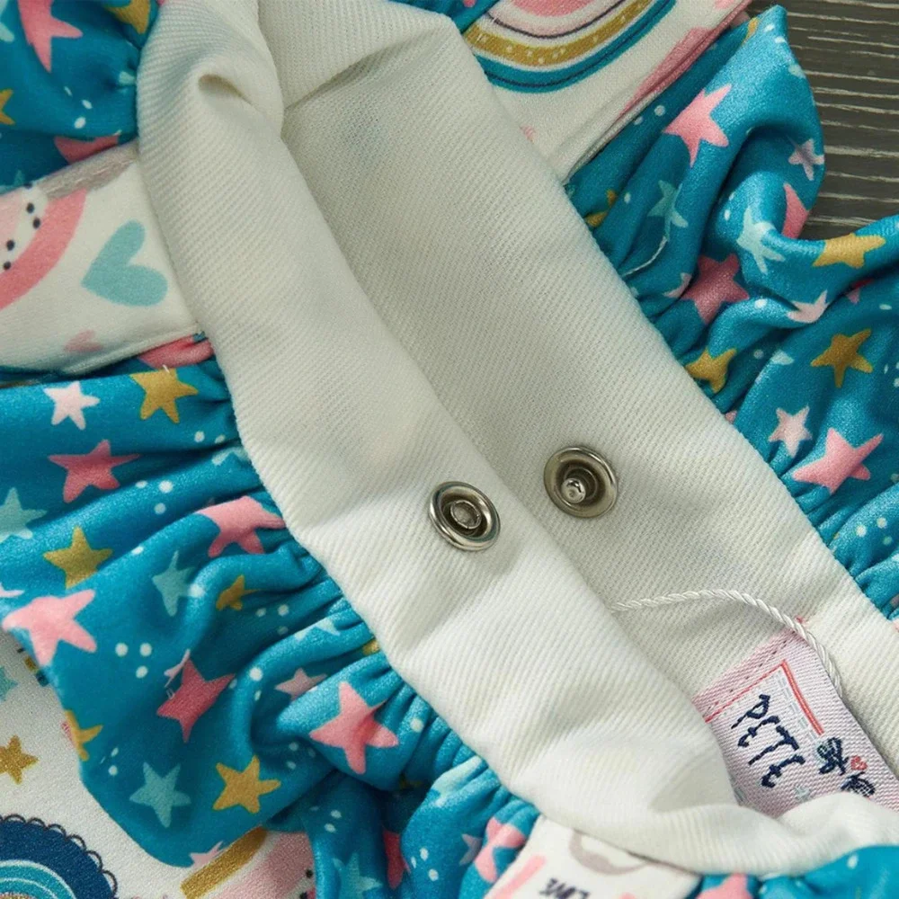 PETE + LUCY Rainbow Sloth Little Girl Ruffle Bucket Purse Stars Love NEW